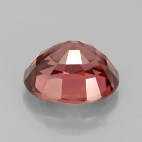 3.56캐럿 천연 로즈 지르콘, 타원형 컷, 9.1×7.7 mm, VVS-VS