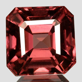 3.14캐럿 천연 오렌지 로즈 지르콘, 에메랄드 컷, 7.5×7.4 mm, VVS-VS