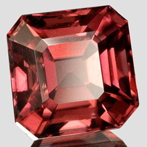 3.14캐럿 천연 오렌지 로즈 지르콘, 에메랄드 컷, 7.5×7.4 mm, VVS-VS