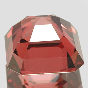 3.14캐럿 천연 오렌지 로즈 지르콘, 에메랄드 컷, 7.5×7.4 mm, VVS-VS