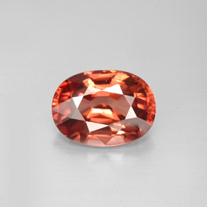 3.05캐럿 천연 오렌지 지르콘, 타원형 컷, 9.5×7 mm, VVS-VS