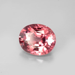 3.42캐럿 천연 로즈 지르콘, 타원형 컷, 9.3×7.8 mm, VVS