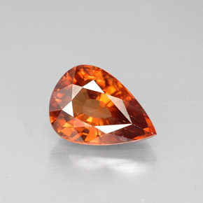 3.05캐럿 천연 오렌지 지르콘, 배 모양, 10.1×7.1 mm, VS