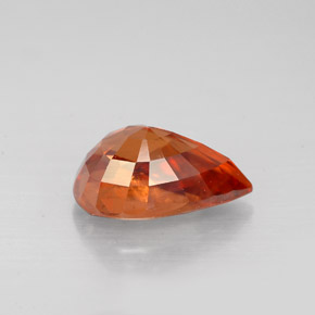 3.05캐럿 천연 오렌지 지르콘, 배 모양, 10.1×7.1 mm, VS