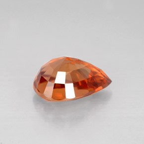 3.12캐럿 천연 오렌지 지르콘, 배 모양, 9.7×7.2 mm, VVS-VS