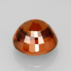 4.74캐럿 천연 오렌지 지르콘, 라운드 컷, 8.57 mm, VVS-VS