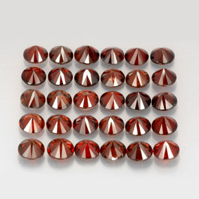 캐럿 천연 붉은빛 오렌지 지르콘 보석, 라운드 컷, 4.12 mm, VVS-VS