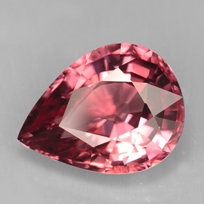 5.50캐럿 천연 로즈 핑크 지르콘, 배 모양, 12×9.1 mm, VS
