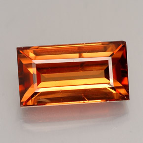 4.12캐럿 천연 오렌지 지르콘, 바게트, 11.1×6.1 mm, VS