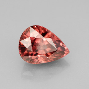 4.20캐럿 천연 로즈 지르콘, 배 모양, 10.4×7.8 mm, VVS