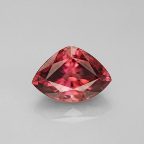 4.12캐럿 천연 붉은빛 로즈 지르콘, 멋진 모양, 11.3×8 mm, VVS
