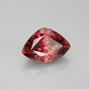 4.12캐럿 천연 붉은빛 로즈 지르콘, 멋진 모양, 11.3×8 mm, VVS