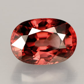 4.50캐럿 천연 로즈 오렌지 지르콘, 타원형 컷, 10.2×7.2 mm, VVS