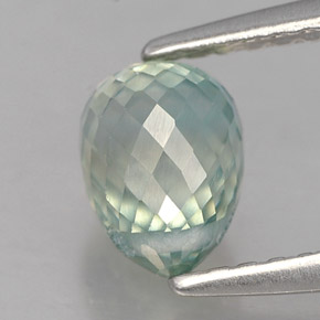 1.82캐럿 천연 푸르스름한 그린 지르콘, 브리올레트, 6.5×5 mm, VS