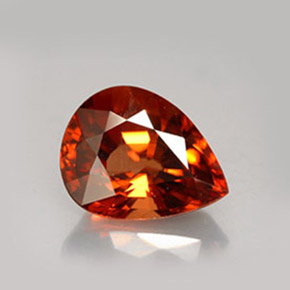 4.79캐럿 천연 붉은빛 오렌지 지르콘, 배 모양, 11.6×8.9 mm, VVS-VS