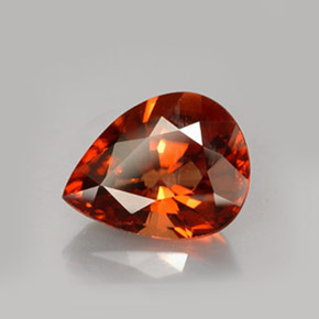 4.79캐럿 천연 붉은빛 오렌지 지르콘, 배 모양, 11.6×8.9 mm, VVS-VS