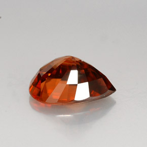 4.79캐럿 천연 붉은빛 오렌지 지르콘, 배 모양, 11.6×8.9 mm, VVS-VS