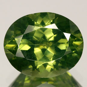 3.64캐럿 천연 그린 지르콘, 타원형 컷, 10×8.2 mm, VS