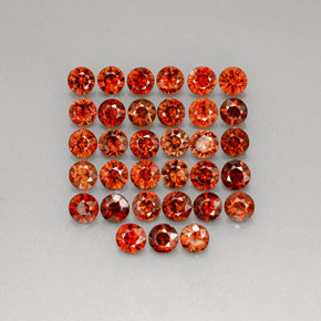 캐럿 천연 오렌지 지르콘 보석, 라운드 컷, 4.05 mm, VVS-VS