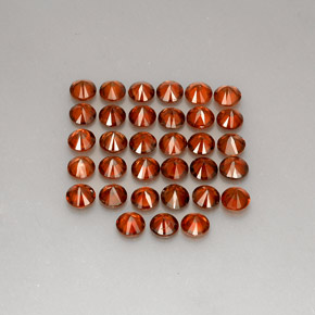 캐럿 천연 오렌지 지르콘 보석, 라운드 컷, 4.05 mm, VVS-VS