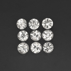 캐럿 천연 화이트 지르콘 보석, 라운드 컷, 5.08 mm, VVS