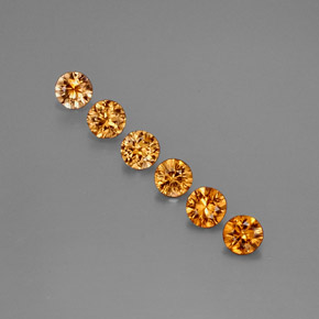 캐럿 천연 오렌지 지르콘 보석, 라운드 컷, 4.04 mm, VVS-VS