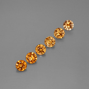 캐럿 천연 오렌지 지르콘 보석, 라운드 컷, 4.04 mm, VVS-VS