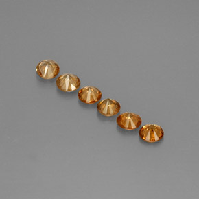 캐럿 천연 오렌지 지르콘 보석, 라운드 컷, 4.04 mm, VVS-VS