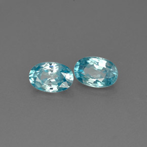 캐럿 천연 블루 지르콘 보석, 타원형 컷, 6.1×4.1 mm, VVS