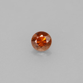 0.45캐럿 천연 오렌지 지르콘, 라운드 컷, 4.23 mm, VVS