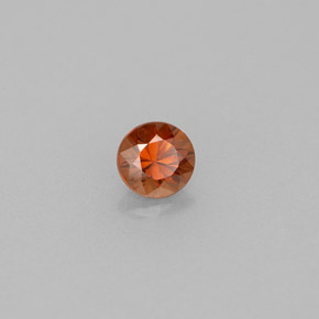 0.45캐럿 천연 오렌지 지르콘, 라운드 컷, 4.23 mm, VVS