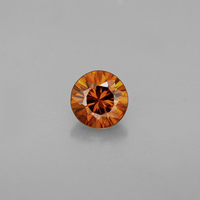 0.60캐럿 천연 오렌지 지르콘, 라운드 컷, 4.61 mm, VVS