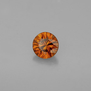 0.60캐럿 천연 오렌지 지르콘, 라운드 컷, 4.61 mm, VVS