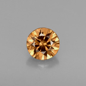 0.63캐럿 천연 오렌지 지르콘, 라운드 컷, 4.62 mm, VVS-VS