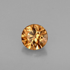 0.63캐럿 천연 오렌지 지르콘, 라운드 컷, 4.62 mm, VVS-VS