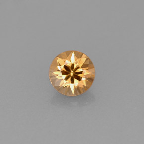 0.61캐럿 천연 오렌지 지르콘, 라운드 컷, 4.65 mm, VVS-VS