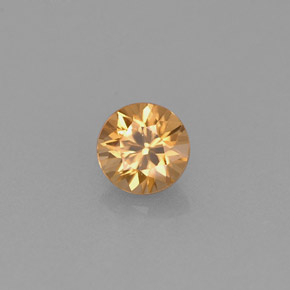 0.61캐럿 천연 오렌지 지르콘, 라운드 컷, 4.65 mm, VVS-VS