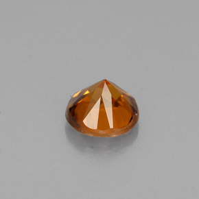 0.60캐럿 천연 오렌지 지르콘, 라운드 컷, 4.64 mm, VVS