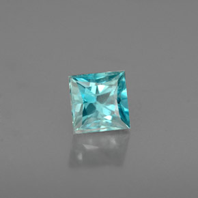 0.65캐럿 천연 블루 지르콘, 스퀘어, 4.1×4.1 mm, VS