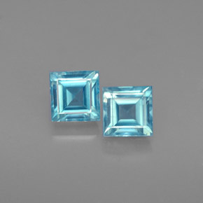 캐럿 천연 블루 지르콘 보석, 스퀘어, 4.4×4.3 mm, VS