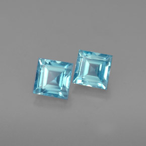 캐럿 천연 블루 지르콘 보석, 스퀘어, 4.4×4.3 mm, VS