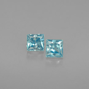 캐럿 천연 블루 지르콘 보석, 스퀘어, 3.4×3.3 mm, VS