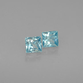 캐럿 천연 블루 지르콘 보석, 스퀘어, 3.4×3.3 mm, VS