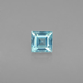 0.84캐럿 천연 블루 지르콘, 스퀘어, 4.5×4.4 mm, VVS-VS
