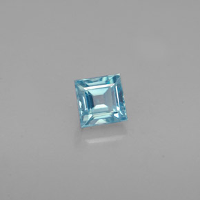 0.76캐럿 천연 블루 지르콘, 스퀘어, 4.1×4.1 mm, VVS-VS