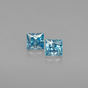 캐럿 천연 블루 지르콘 보석, 스퀘어, 3.5×3.2 mm, VVS-VS