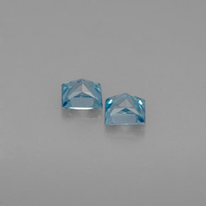 캐럿 천연 블루 지르콘 보석, 스퀘어, 3.5×3.2 mm, VVS-VS