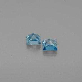 캐럿 천연 블루 지르콘 보석, 스퀘어, 3.5×3.4 mm, VVS