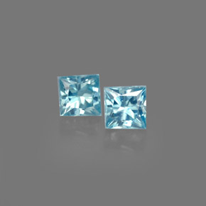 캐럿 천연 블루 지르콘 보석, 스퀘어, 3.6×3.5 mm, VS