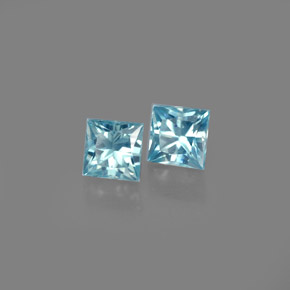 캐럿 천연 블루 지르콘 보석, 스퀘어, 3.6×3.5 mm, VS